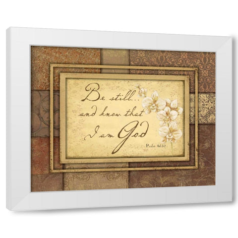 Be Still White Modern Wood Framed Art Print by Moulton, Jo