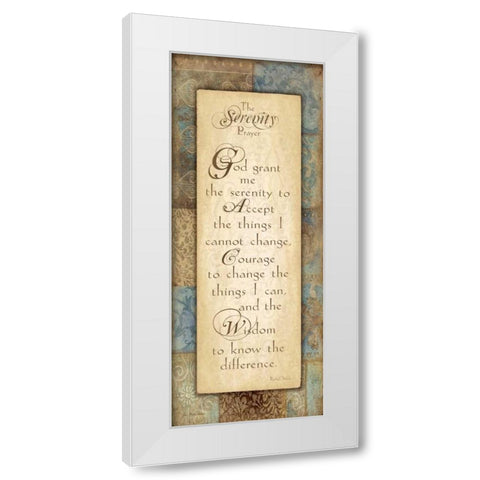 Serenity Prayer White Modern Wood Framed Art Print by Moulton, Jo