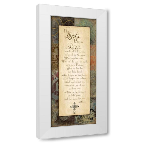 Lords Prayer White Modern Wood Framed Art Print by Moulton, Jo
