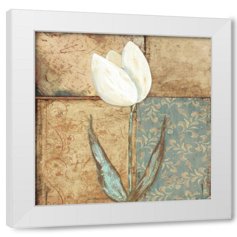 Tulip I White Modern Wood Framed Art Print by Moulton, Jo