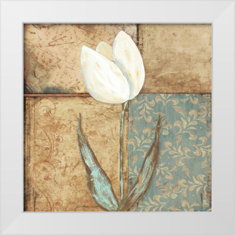 Tulip I White Modern Wood Framed Art Print by Moulton, Jo