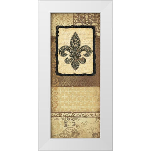 Fleur De Lis II White Modern Wood Framed Art Print by Moulton, Jo