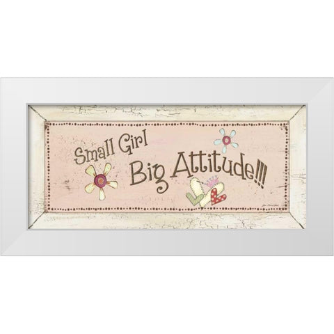 Big Attitude White Modern Wood Framed Art Print by Moulton, Jo
