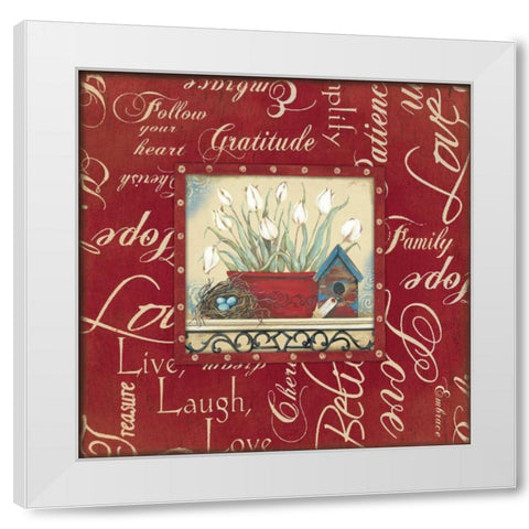 Inspired Thyme White Modern Wood Framed Art Print by Moulton, Jo