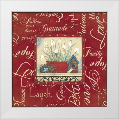 Inspired Thyme White Modern Wood Framed Art Print by Moulton, Jo