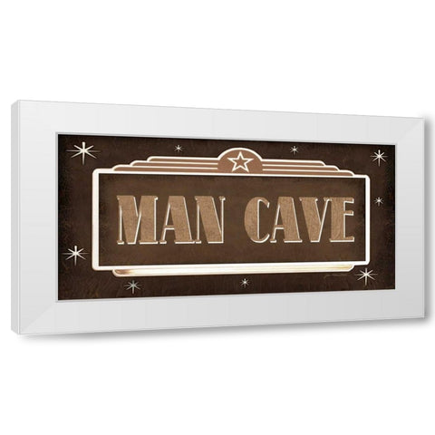 Man Cave White Modern Wood Framed Art Print by Moulton, Jo