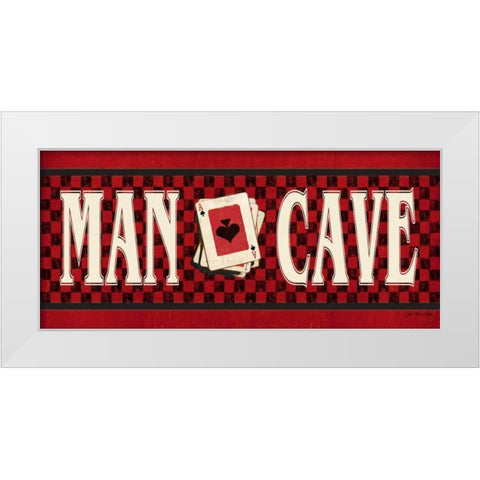 Man Cave - Red White Modern Wood Framed Art Print by Moulton, Jo