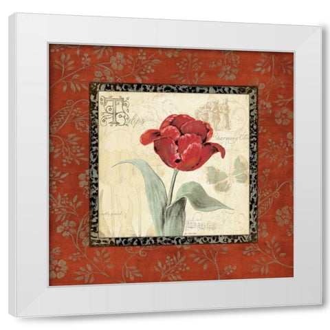 Royal Reds I White Modern Wood Framed Art Print by Moulton, Jo