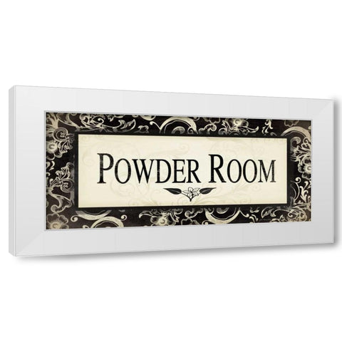 Powder Room White Modern Wood Framed Art Print by Moulton, Jo