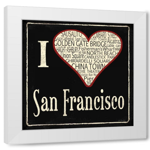San Francisco White Modern Wood Framed Art Print by Moulton, Jo