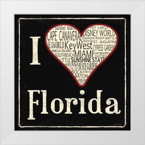 Florida White Modern Wood Framed Art Print by Moulton, Jo