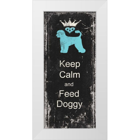 Feed Dog White Modern Wood Framed Art Print by Moulton, Jo