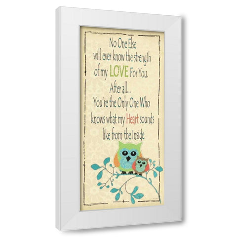 Owl Love You White Modern Wood Framed Art Print by Moulton, Jo