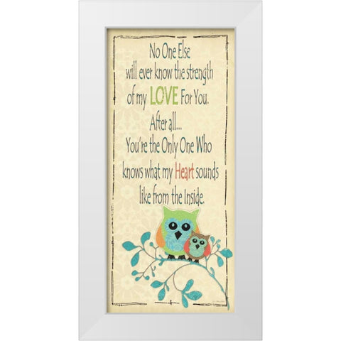 Owl Love You White Modern Wood Framed Art Print by Moulton, Jo