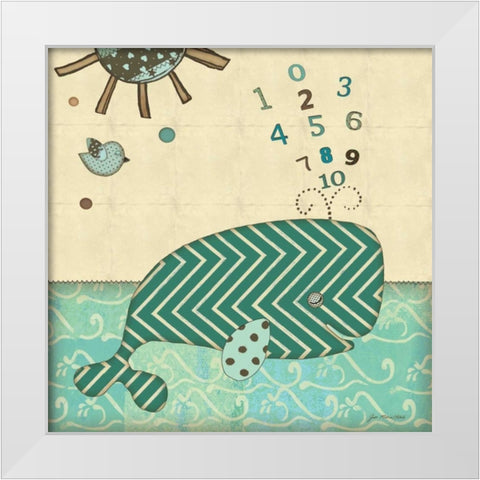 Number Whale White Modern Wood Framed Art Print by Moulton, Jo