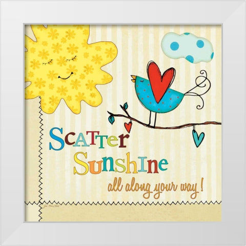 Sunshine White Modern Wood Framed Art Print by Moulton, Jo