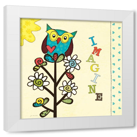 Imagine White Modern Wood Framed Art Print by Moulton, Jo