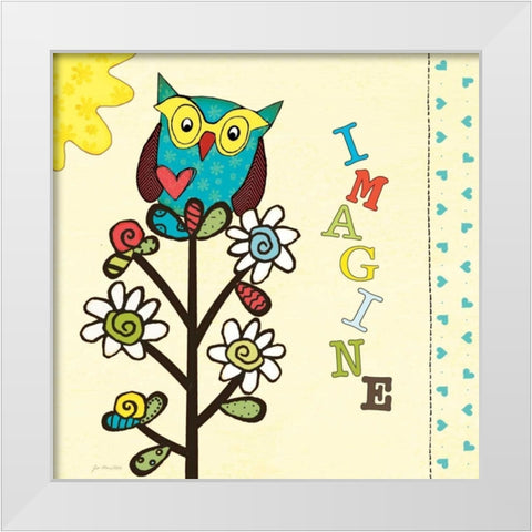 Imagine White Modern Wood Framed Art Print by Moulton, Jo