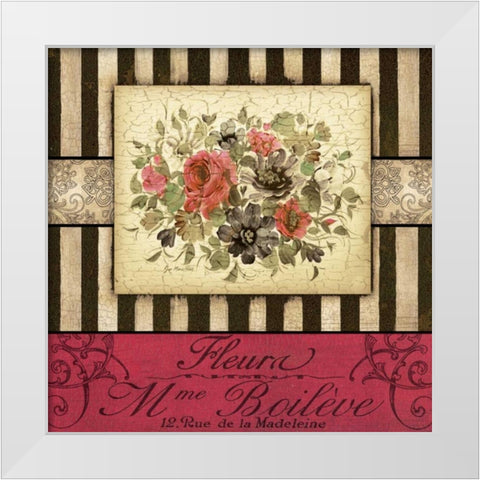 Fleura White Modern Wood Framed Art Print by Moulton, Jo