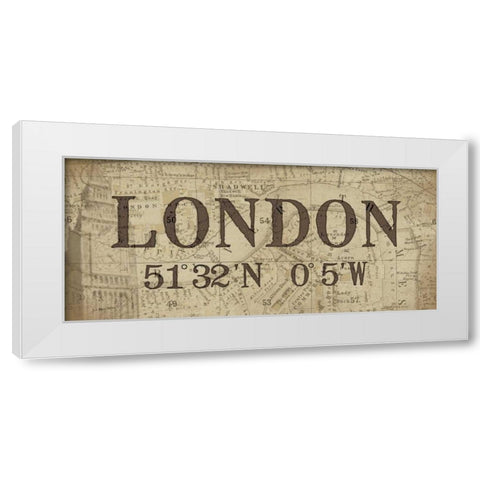 Lattitude and Longitude White Modern Wood Framed Art Print by Moulton, Jo