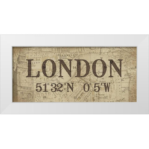 Lattitude and Longitude White Modern Wood Framed Art Print by Moulton, Jo