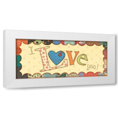 I Love You White Modern Wood Framed Art Print by Moulton, Jo