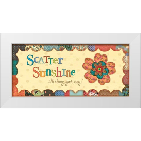 Sunshine All Along White Modern Wood Framed Art Print by Moulton, Jo