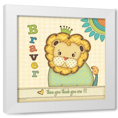 Braver White Modern Wood Framed Art Print by Moulton, Jo