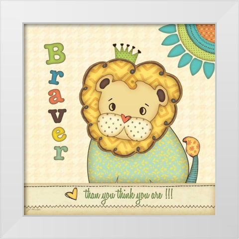 Braver White Modern Wood Framed Art Print by Moulton, Jo