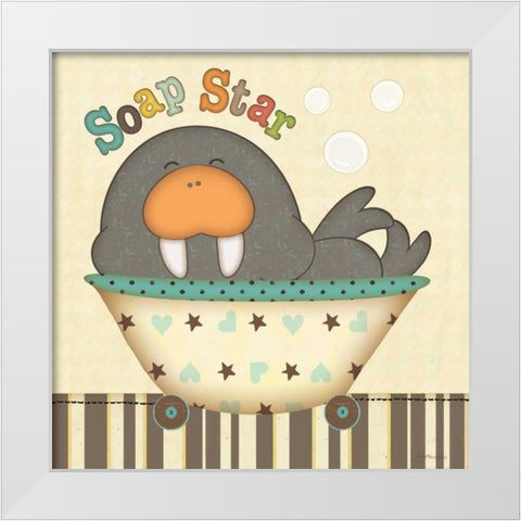 Soap Star White Modern Wood Framed Art Print by Moulton, Jo