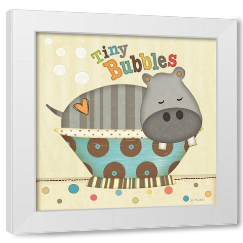 Tiny Bubbles White Modern Wood Framed Art Print by Moulton, Jo