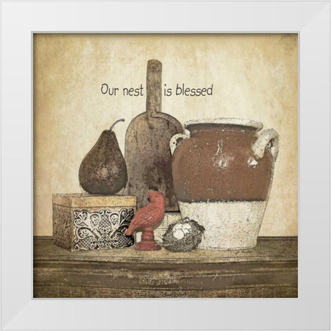 Blessed Nest White Modern Wood Framed Art Print by Moulton, Jo