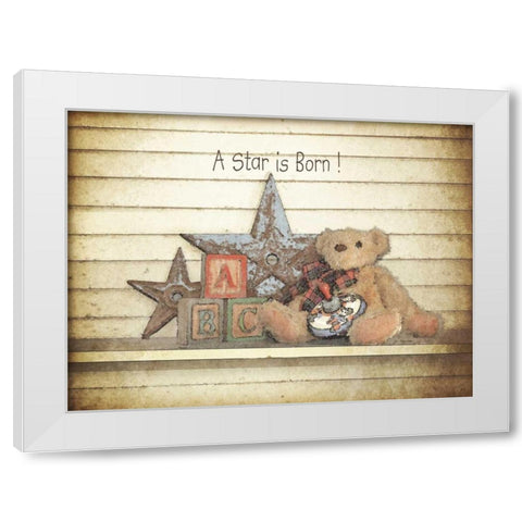 A Star is Born White Modern Wood Framed Art Print by Moulton, Jo