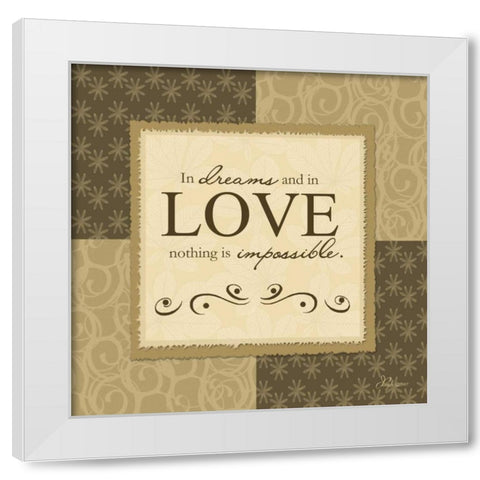 In Dreams and In Love White Modern Wood Framed Art Print by Pugh, Jennifer