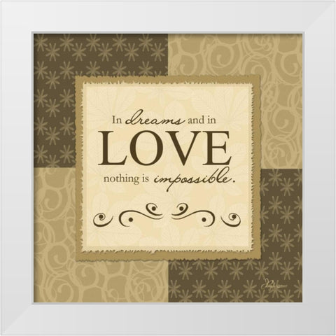 In Dreams and In Love White Modern Wood Framed Art Print by Pugh, Jennifer