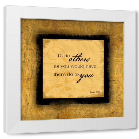 Golden Rule White Modern Wood Framed Art Print by Pugh, Jennifer