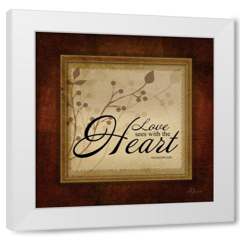 Love See With the Heart White Modern Wood Framed Art Print by Pugh, Jennifer