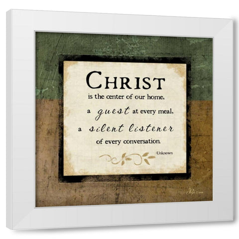 Christ is the Center of Our Home White Modern Wood Framed Art Print by Pugh, Jennifer