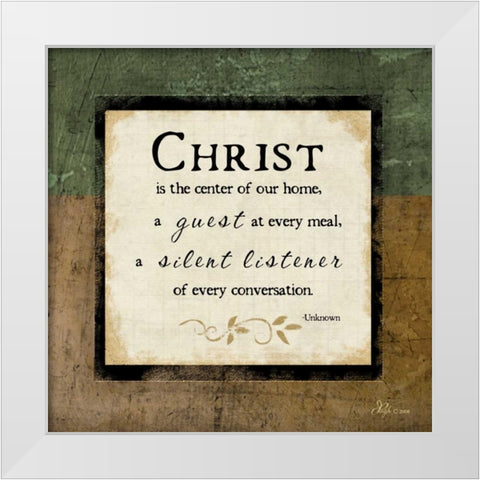 Christ is the Center of Our Home White Modern Wood Framed Art Print by Pugh, Jennifer