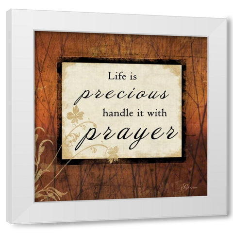 Life is Precious White Modern Wood Framed Art Print by Pugh, Jennifer