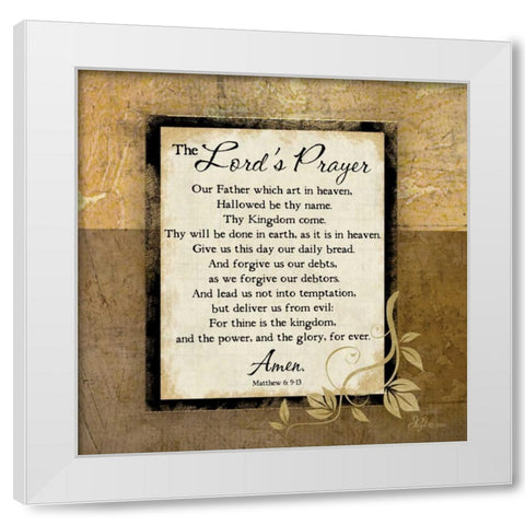 The Lords Prayer White Modern Wood Framed Art Print by Pugh, Jennifer