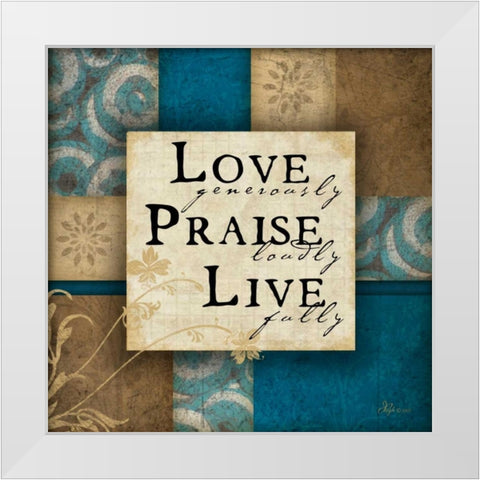 Love Generously White Modern Wood Framed Art Print by Pugh, Jennifer