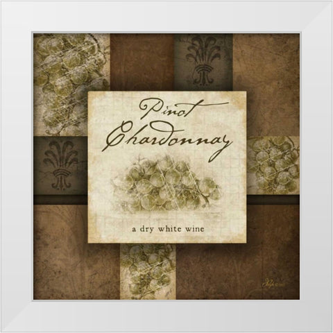 Pinot Chardonnay White Modern Wood Framed Art Print by Pugh, Jennifer