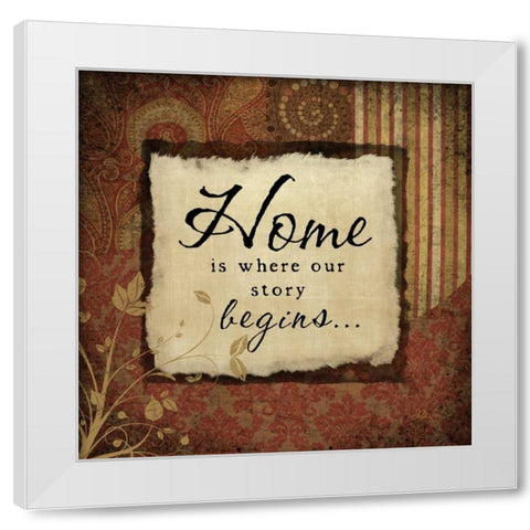 Home White Modern Wood Framed Art Print by Pugh, Jennifer