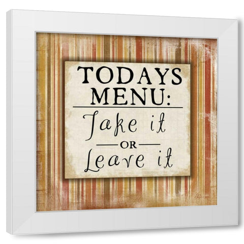 Todays Menu White Modern Wood Framed Art Print by Pugh, Jennifer