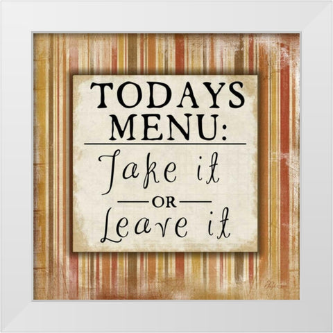 Todays Menu White Modern Wood Framed Art Print by Pugh, Jennifer