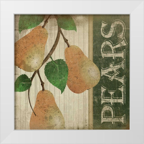Pears White Modern Wood Framed Art Print by Pugh, Jennifer