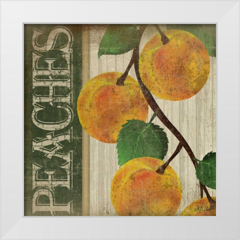 Peaches White Modern Wood Framed Art Print by Pugh, Jennifer