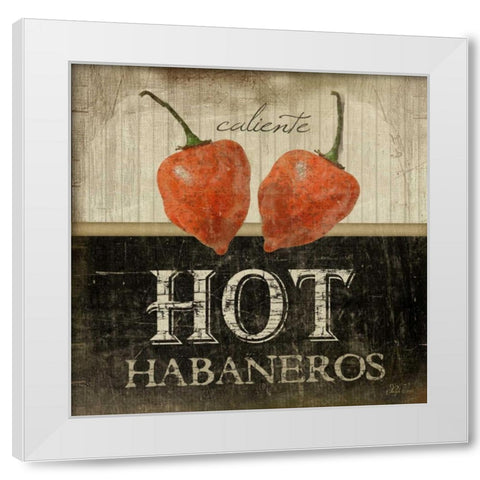 Hot Habaneros White Modern Wood Framed Art Print by Pugh, Jennifer