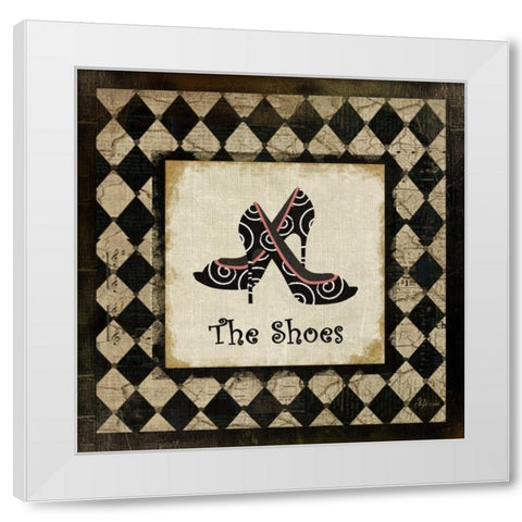 The Shoes White Modern Wood Framed Art Print by Pugh, Jennifer